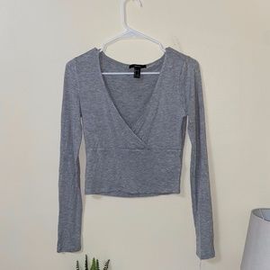 Forever21 Gray Wrap top